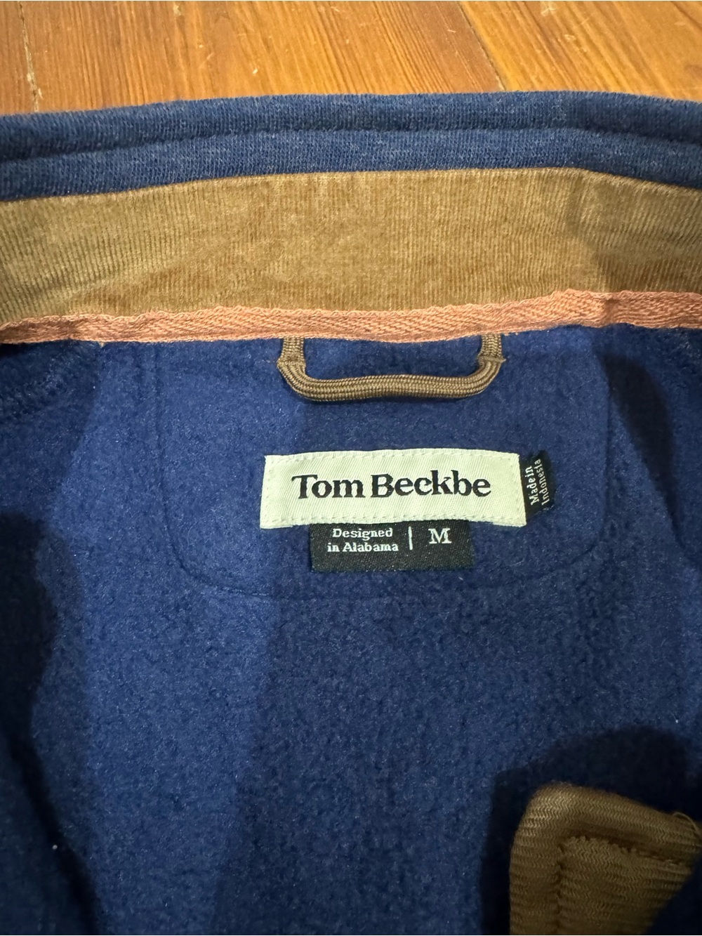 Tom Beckbe Men's navy warren Quarter-Zip fleece Pullover - Picture 3 of 5